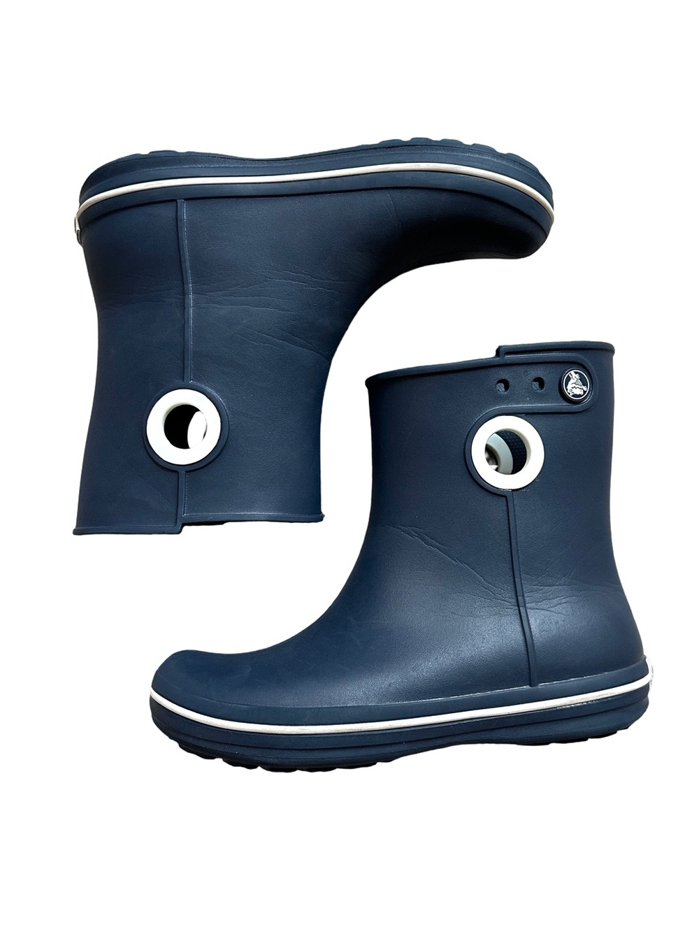 CROCS Jaunt Shorty Navy Blue Ankle Rain Boots Women’s W4 Excellent Condition - Picture 4 of 7